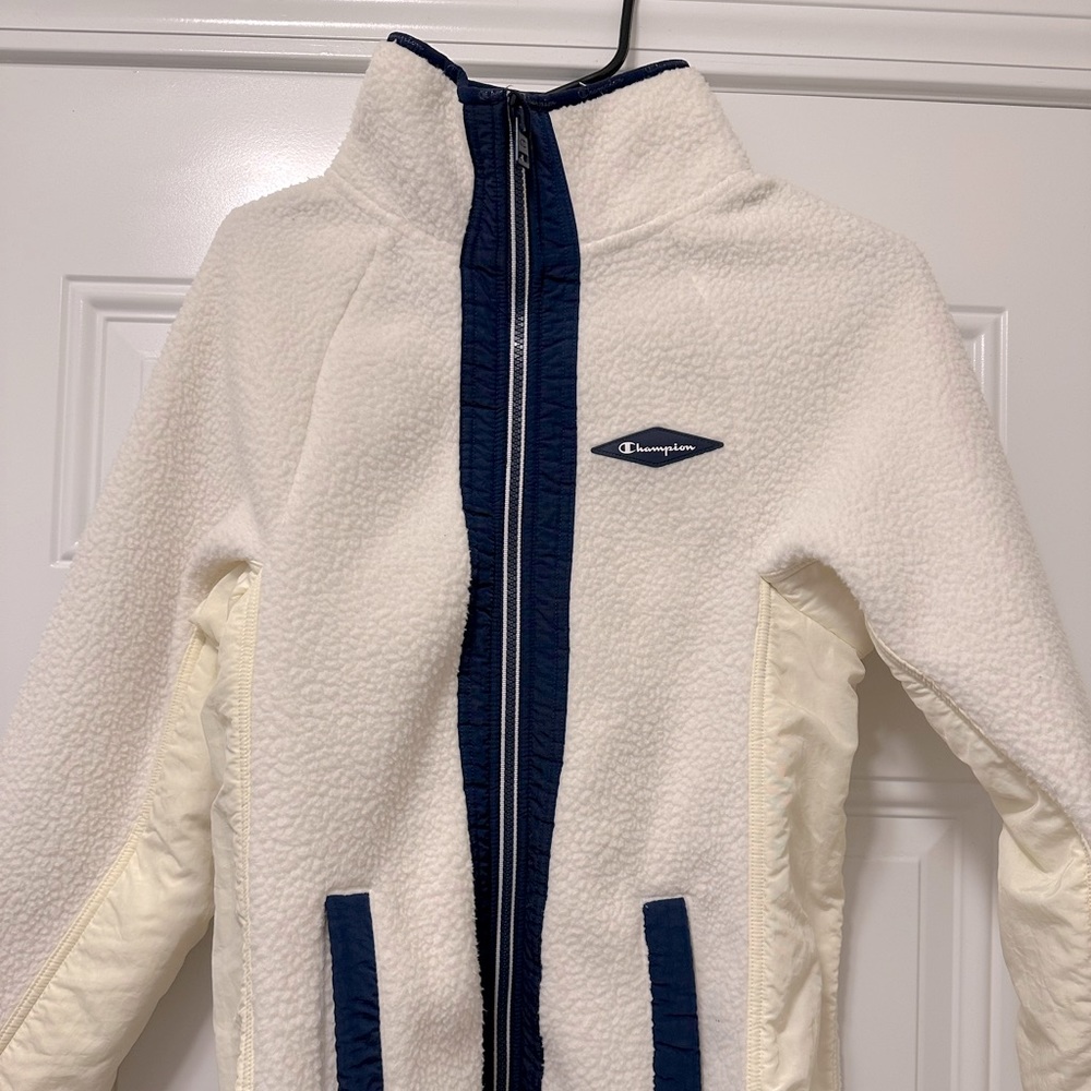 Champion Cream and Navy jacket size small